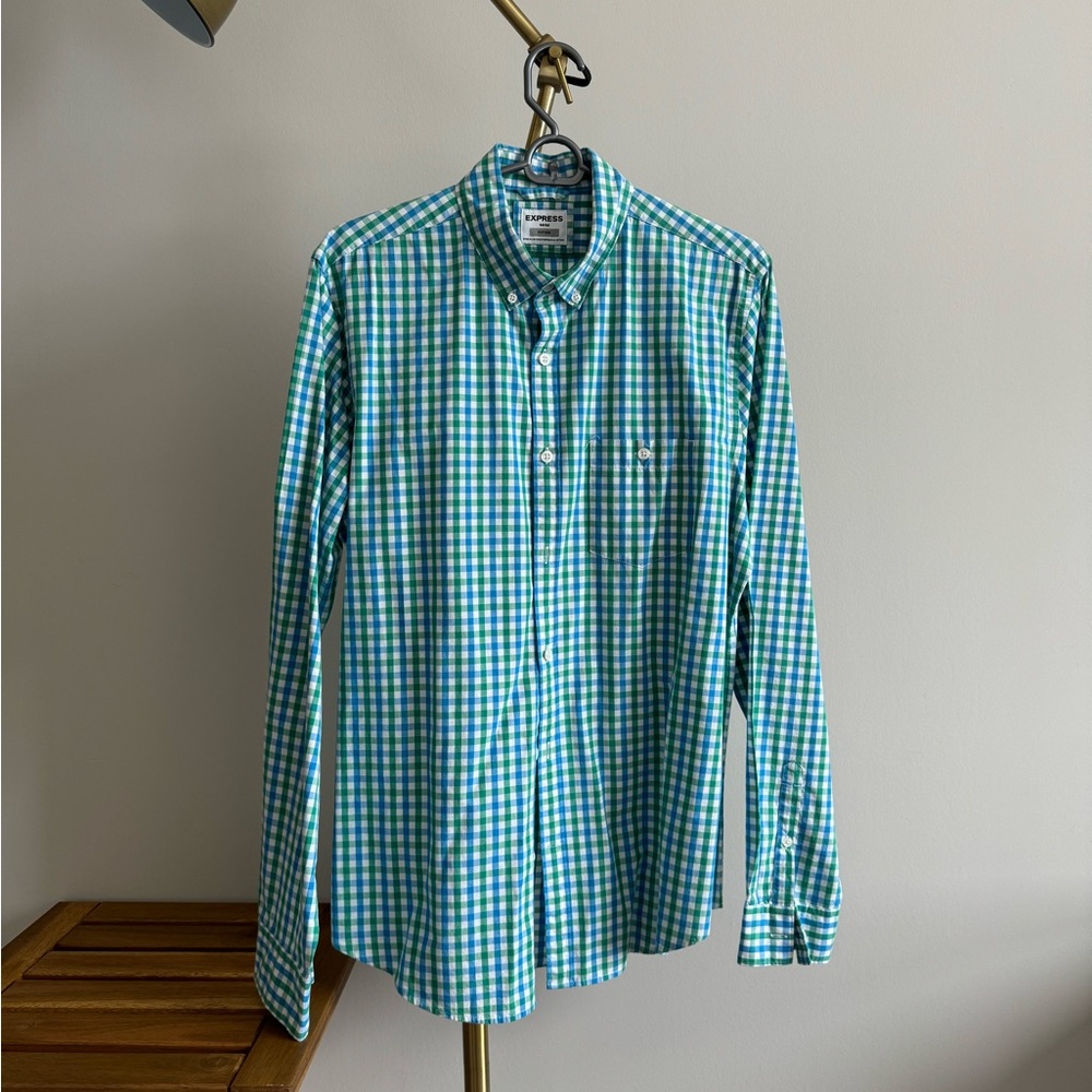 EXPRESS - Green & Blue check shirt - Men’s Medium